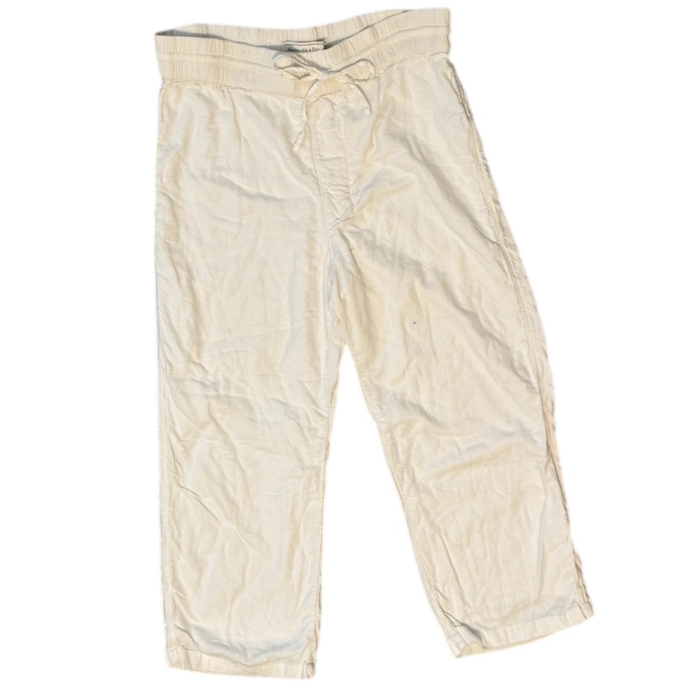 Abercrombie and Fitch White Linen Pant